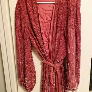retrofete sparkle pink mini dress